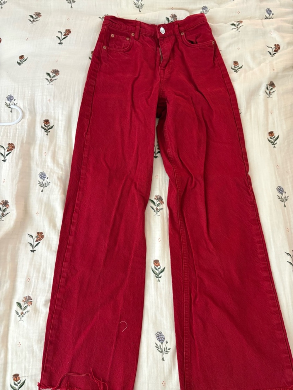 Red Wide-Leg Pants
